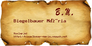 Biegelbauer Mária névjegykártya